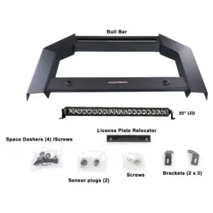 Black Horse Off-Road Armour Matte Bull Bar – AB-JE22 - view 4