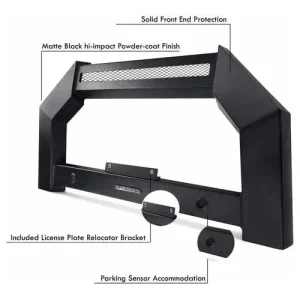Black Horse Off-Road Armour Matte Bull Bar – AB-JE22-NL - view 2