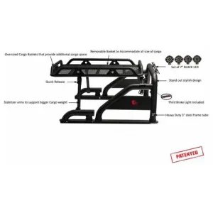 Black Horse Off-Road Warrior Roll Bar – WRB-001BK-PLB - view 2