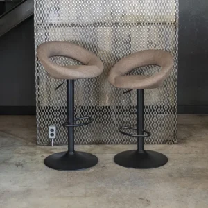 AmeriHome Latte Brown Fabric Bar Stool Set – 2 Stools (BSLTFSET) - view 2