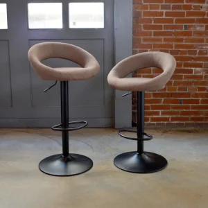AmeriHome Latte Brown Fabric Bar Stool Set – 2 Stools (BSLTFSET) - view 3