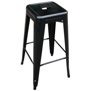 AmeriHome BS030B3PK Loft Black Metal Bar Stool – 3 Piece - view 3