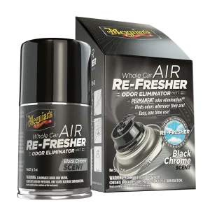 Meguiars G181302 Whole Car Air Re-Fresher Odor Eliminator, Black Chrome, 2 oz