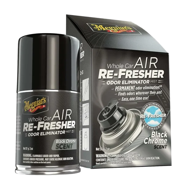 Meguiars G181302 Whole Car Air Re-Fresher Odor Eliminator, Black Chrome, 2 oz