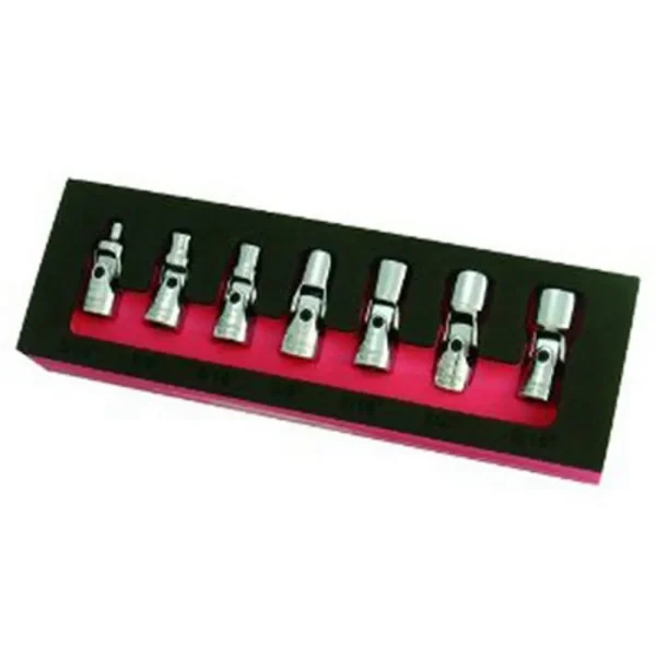 Astro Pneumatic 1/4-Inch Drive Flex Socket Set 6-Point SAE 7 Piece (7407)