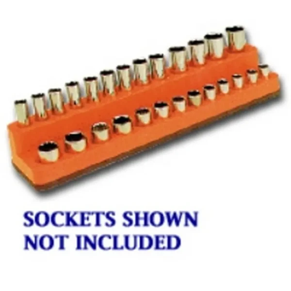 Mechanics Time Saver 724 1/4 in. Dr Magnetic Solar Orange Socket Holder 4-14mm