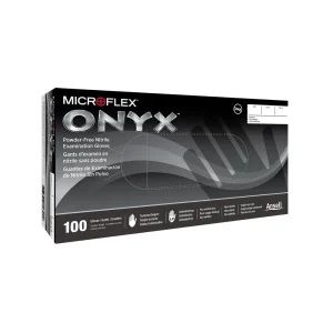 Microflex N645 ONYX Black Nitrile Examination Gloves, Box of 100, Size XX-Large