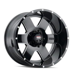 American Truxx Armor AT155 Gloss Black Milled Wheels