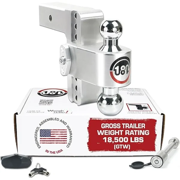 Weigh Safe 180 Turnover Ball 6″ Drop Hitch 2.5″ Shank, 2 & 2-5/16″ Ball W/ W503 Keyed Alike (WSFCTB6-2.5-KA)