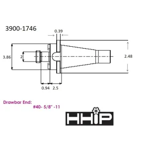 HHIP #40 NMTB X 2″ SHELL END MILL HOLDER (3900-1746) - view 4