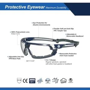 General Electric Gray/Indigo Safety Glasses Clear Scratch-Resistant (GE111CAF) - view 2
