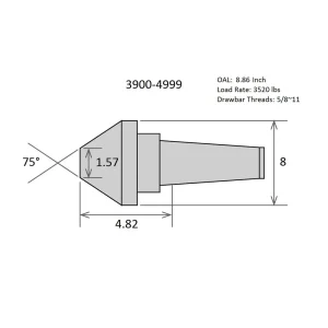 HHIP 8″ MT4 75 DEGREE BULL NOSE LIVE CENTER (3900-4999) - view 2