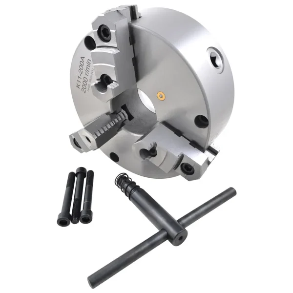 HHIP 8″ FRONT-MOUNT TOP REVERSIBLE SELF CENTERING 3-JAW PLAIN BACK CHUCK (3900-3432)