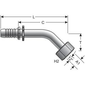 Gates GlobalSpiral 1/2 Inch Hydraulic Coupling – G20725-0816 - view 2