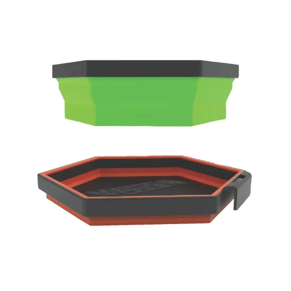 2 PIECE 6″ MAGNETIC COLLAPSIBLE CUP SET – GREEN AND ORANGE