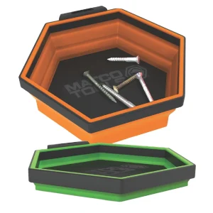 2 PIECE 6″ MAGNETIC COLLAPSIBLE CUP SET – GREEN AND ORANGE - view 3