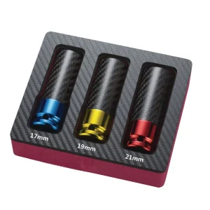 3 PIECE 1/2″ DRIVE METRIC 6 POINT THIN WALL WHEEL SOCKET SET - view 2