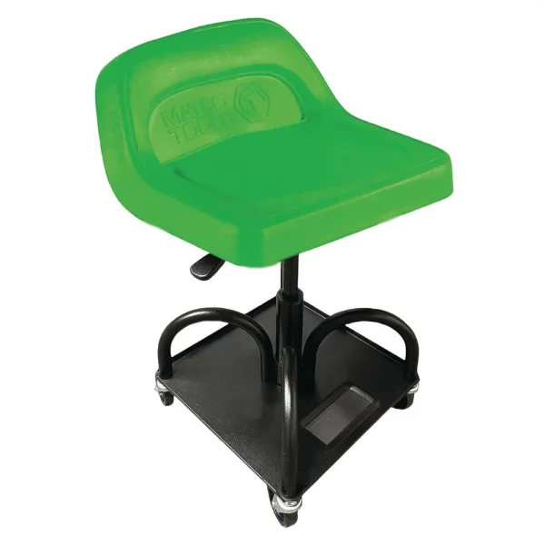 ADJUSTABLE HIGH BACK PADDED MECHANIC’S SEAT – GREEN