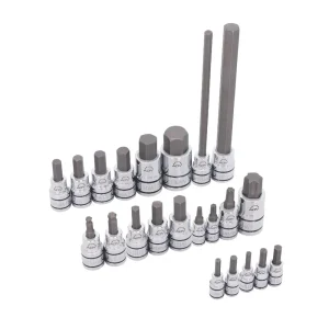 22 PIECE 1/4″, 3/8″, AND 1/2″ DRIVE ADV MOTORCYCLE HEX BIT SOCKET SET