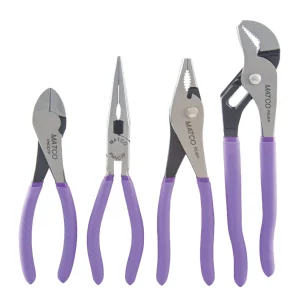 4 PIECE UNIVERSAL PLIERS SET – PURPLE