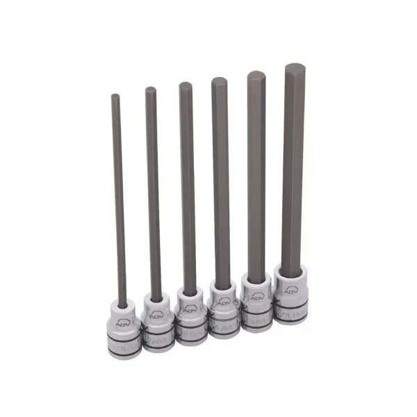6 PIECE 3/8″ DRIVE METRIC ADV LONG HEX BIT SOCKET SET