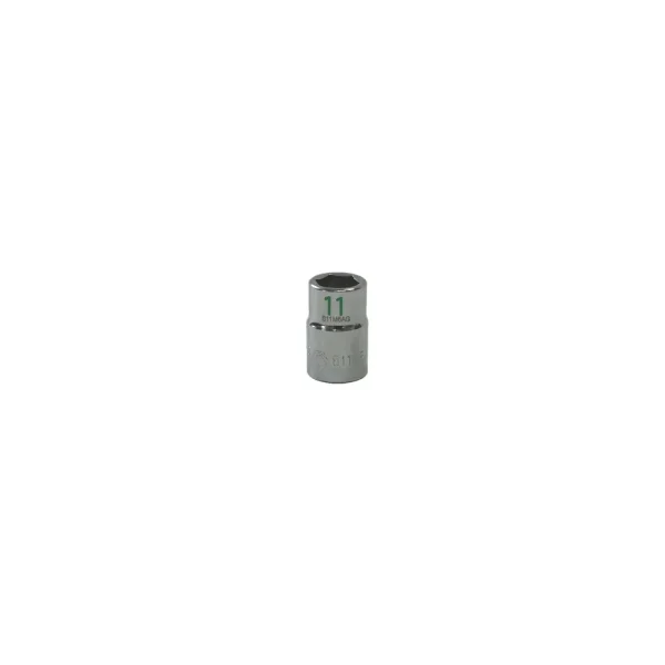 3/8″ DRIVE 11MM METRIC 6 POINT CHROME SOCKET – GREEN