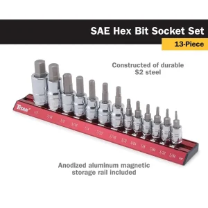 Titan Tools 13 pc. SAE Hex Bit Socket Set (16123) - view 2