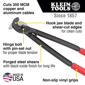 Klein Tools 63035 Cable Cutter, Utility Cable Cutter Cuts MCM Copper and Cable - view 2