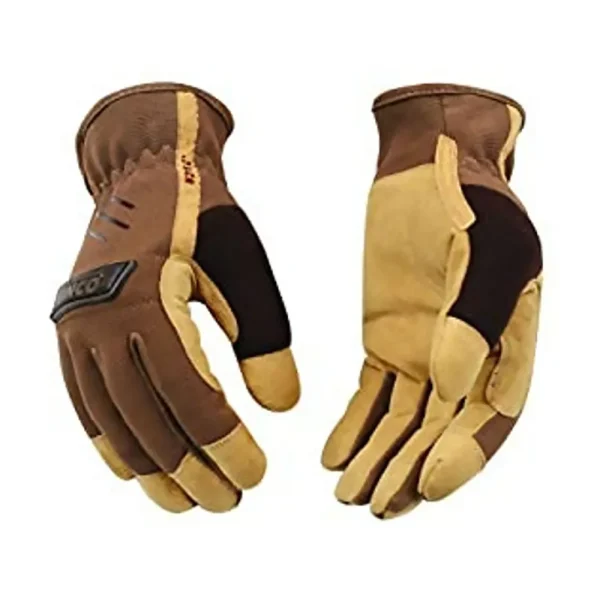 Kinco 2014HK-L Leather Work Gloves, Synthetic Leather Palm, Poly Spandex Back