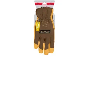 Kinco 2014HK-L Leather Work Gloves, Synthetic Leather Palm, Poly Spandex Back - view 3