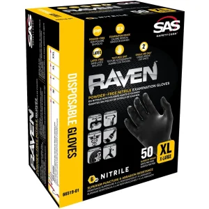 SAS Safety 66519-01 Raven Powder-free Nitrile Disposable Gloves, XL - view 2