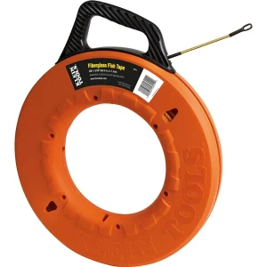 Klein Tools 56014 Fiberglass Fish Tape with Spiral Leader, 200-Foot