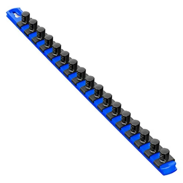Ernst Blue-1/2″ 18” Socket Organizer w/17 Twist Lock Clips (8405)