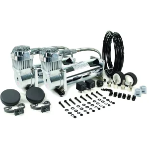 VIAIR 450C Dual Chrome Industrial 12V Air Compressor Value Pack 150 PSI (45013)
