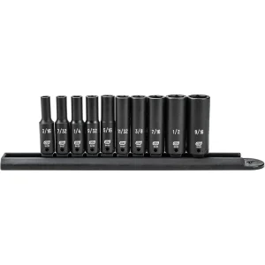 Gearwrench 84908 Impact Socket St 10 piece 1/4″ Drive SAE Deep