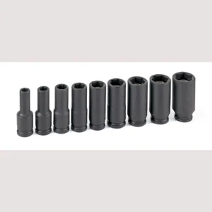 Grey Pneumatic 3/8″ Drive 9 Pc. Deep Magnetic Impact Socket (1209DG)
