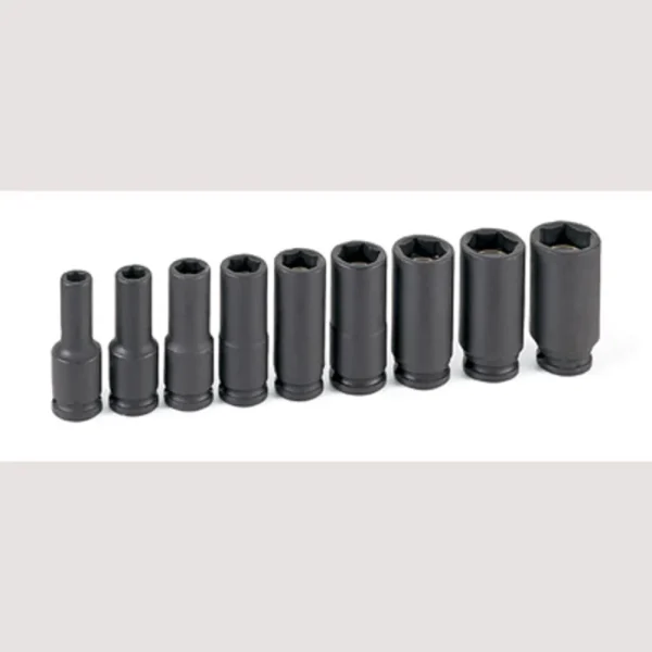 Grey Pneumatic 3/8″ Drive 9 Pc. Deep Magnetic Impact Socket (1209DG)