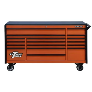 Extreme Tools Orange 72” 17-Drawer Roller Cabinet (DX722117RCORBK) - view 2