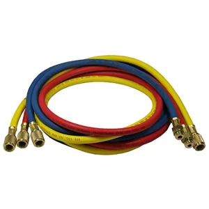 FJC 72″ R134a Charging Hose Set for A/C System Maintenance (6557)