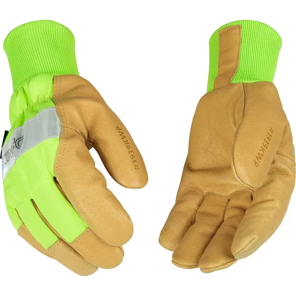 Kinco 1939KWP-L Hi-Vis Cold Weather Waterproof Insulated Pigskin Gloves, Large