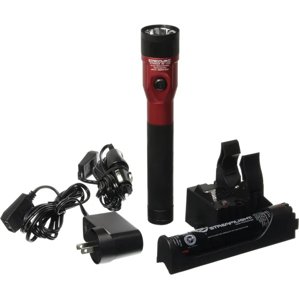 Streamlight Stinger DS LED High Lumen Rechargeable Flashlight, Red (75616)