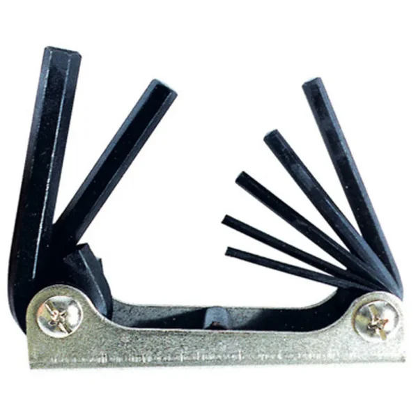K Tool 71400 Folding Hex Key Wrench Set, 1/8″ to 3/8″, in Metal Holder