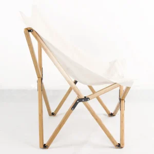 AmeriHome Canvas and Bamboo Butterfly Chair – White (BFCBCW) - view 3