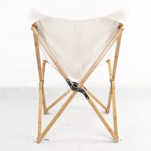 AmeriHome Canvas and Bamboo Butterfly Chair – White (BFCBCW) - view 4