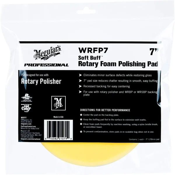 Meguiars WRFP7 Soft Buff Rotary Foam Polishing Pad 7″