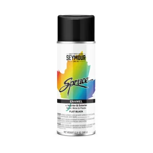 Seymour Paints 98-10 Spruce General Use Enamel Spray Paint, Flat Black