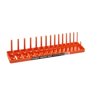 Hansen Global 3806 3/8″ Drive Metric Socket Holder (Orange)