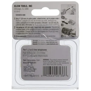 Klein Tools VDV826-600 Modular Telephone Plugs RJ11 6P6C, 25-Pack - view 2