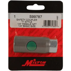 Milton S-99787 1/4″ NPT female, “T” Style Safety Coupler - view 3