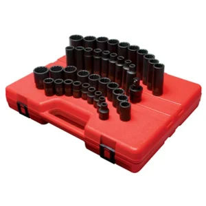 Sunex 1/2″ Dr. 12 Pt. 39 Pc. Metric Master Impact Socket Set (2699)
